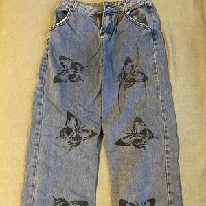Butterfly Wide-Leg Jeans